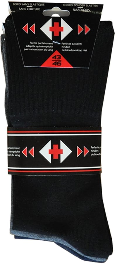 Heren Sokken Hoogwaardig Katoen - ZONDER ELASTIEK- Healthy socks - naadloos - 39/42 - 12 PAAR- ZWART-MARINE-ANTRA