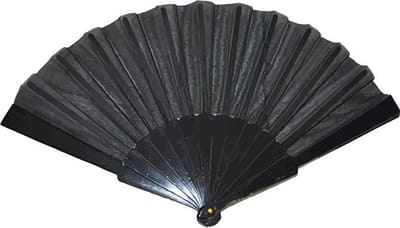 Handwaaier/spaanse waaier - zwart - polyester - Verkoeling in de zomer - 41 x 22 cm