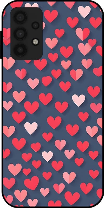 Smartphonica Telefoonhoesje Geschikt voor Samsung Galaxy A32 5G met Roze en Rode Hartjes Opdruk - TPU Backcover Case With Rosé and Red Heart Design geschikt voor Samsung Galaxy A32 5G