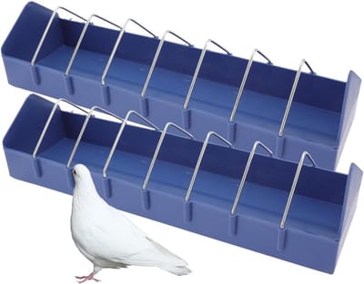 2 Stuks Voederbak voor Duiven en Kleine Vogels - Eenvoudig te Installeren en Schoon te Maken, Ideaal voor Papegaaien en Parkieten van Duurzaam PP Materiaal