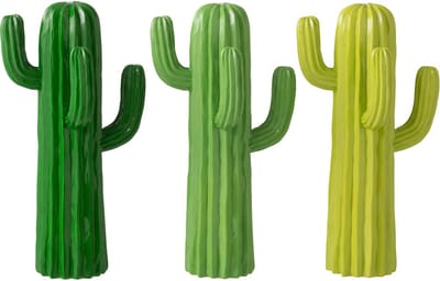 J-Line decoratie Cactus - polyresin - groen - large - set van 3