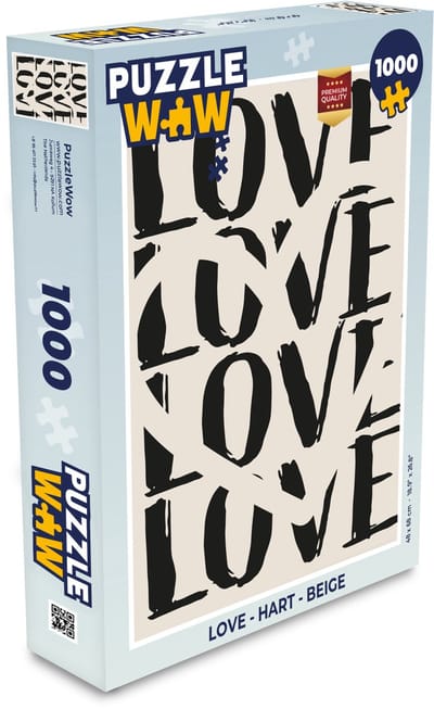 Puzzel Love - Hart - Beige - Legpuzzel - Puzzel 1000 stukjes volwassenen