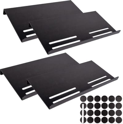 Intirilife Kruidenrekje voor de lade van acryl in zwart met labels - Insteekbaar 57 - 15,5 x 30 x 3,8 cm - Uitbreidbaar kruideninzetstuk 4-delige organiserhouder voor lade-organisatie systeem