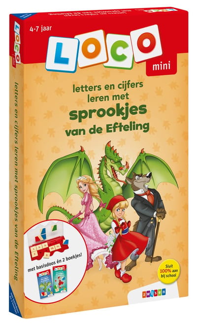 Loco mini letters en cijfers leren met sprookjes van de Efteling Educatieve boeken (spelletjes en raadsels)