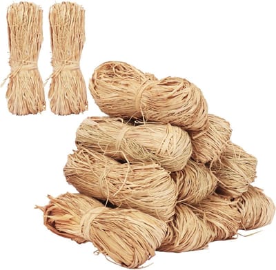 Raffia Lint - Raffia Stro Papierlint - Cadeaus Inpakken Knutselen - Volledig Natuurlijk Materiaal - 1500g Totaal - Beige