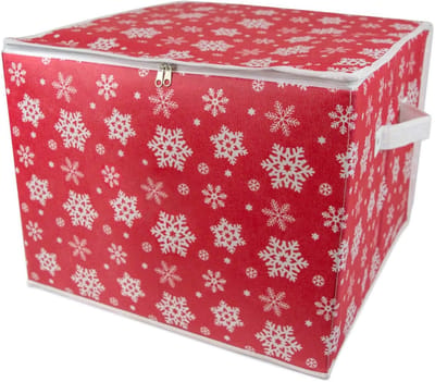 Opbergdoos Kerstdecoratie - Bewaarbox Sieraden - Veilige Opslag - Met Verdelers - 16x16x13 Inch - Wit