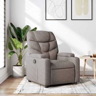 vidaXL - Fauteuil - verstelbaar - stof - taupe