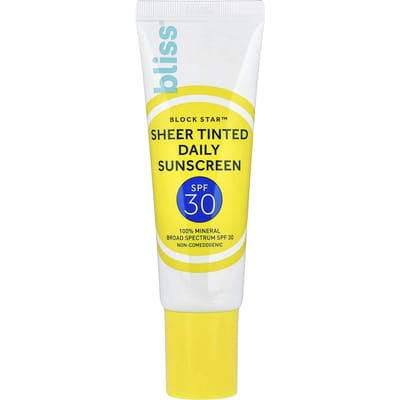 Bliss, Block Star™ Transparante Getinte Dagelijkse Zonnebrandcrème, SPF 30, 40ml (1.4 fl oz) white