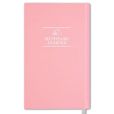 Dankbaarheidsdagboek - Dagboek voor reflectie - Dagelijkse zelfzorg - Slechts vijf minuten - Roze