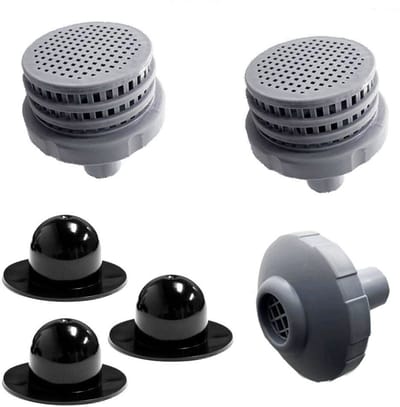 Vervangend inlaatmondstuk voor zwembad - Ø 32 mm - Geschikt voor Intex bovengrondse zwembaden -2 x 25022E filters +1 x 12634 (montage)+ 3 x kort (pluggen)