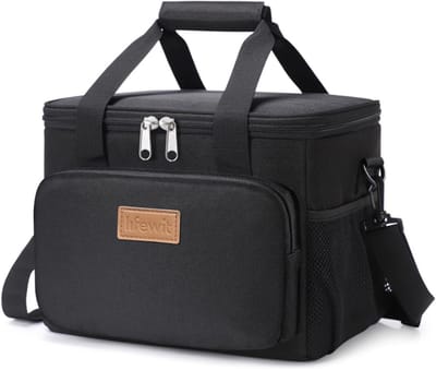 Lifewit Medium Lunch Bag Koeltas 9L – Geïsoleerde Lunchbox voor Werk, School & Reizen – Lekvrij, Opvouwbaar & Duurzaam – Geschikt voor 12 Blikjes – Zwart