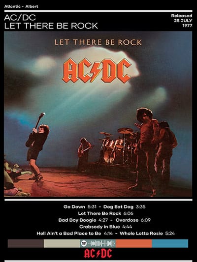 Signs-USA - Concert Sign - metaal - AC/DC - Let There be Rock - 20 x 30 cm