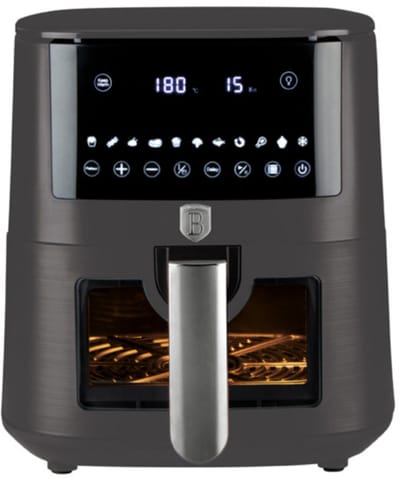 BerlingerHaus Airfryer XXXL Mat Antraciet - met Kijkvenster - 8 Liter - 1650W
