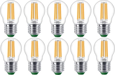 10 stuks | Philips LED Kogellamp 2.3W 485lm 2700K Helder Niet-Dimbaar | Energielabel A | E27 | Extra Warm Wit | 2.3 watt | 50.000 Branduren