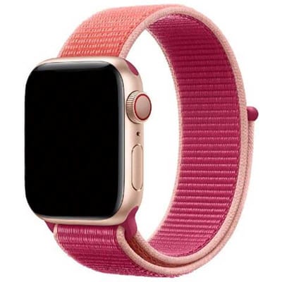 2+1 | Apple Watch Bandje Nexora - Geweven - Nylon - Granaatappel