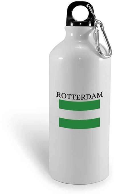 Hacebo® - Rotterdam waterfles - Rotterdam - toeristen Rotterdammers - groen wit groen vlag - cadeautje - kado - Erasmusbrug - Zuid Holland - water fles - 400ML
