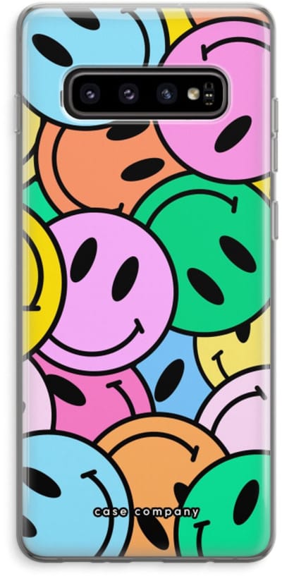 Case Company® - Hoesje geschikt voor Samsung Galaxy S10 Plus hoesje - Smiley N°1 - Soft Cover Telefoonhoesje - Bescherming aan alle Kanten en Schermrand