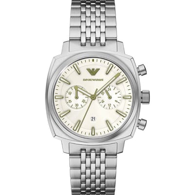 Emporio Armani Mannen Horloge 40 mm - Zilverkleurig
