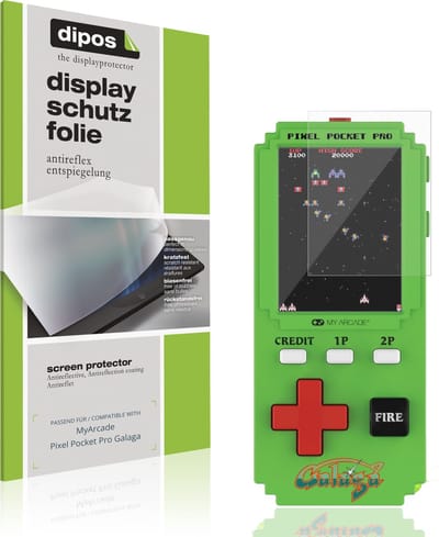dipos – 2x Matte Beschermfolie geschikt voor MyArcade Pixel Pocket Pro Galaga | Krasbestendige & antireflecterende Screenprotector Ultra-Thin