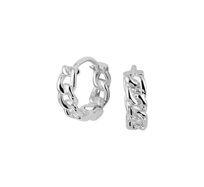 YO&NO - Oorbellen - Zilver - Oorringen- Klap - Schakel - 3,5/10,5mm - Sieraden vrouw - Gerhodineerd - Zilver 925