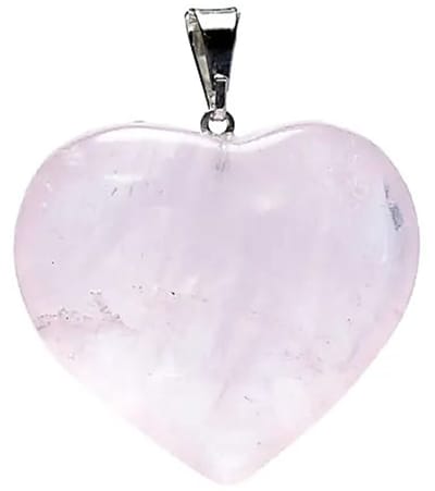 Rozenkwarts edelsteenhanger hartvorm