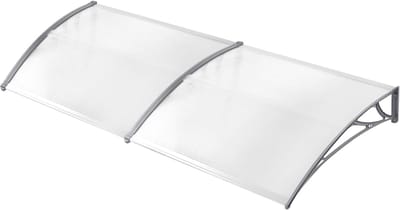 Voordeur Luifel - Overkapping Polycarbonaat - Bescherming Entree - Weerbestendig Lichtgewicht - 100 x 200 cm - Transparant