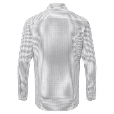 Premier Heren Maxton Check Shirt met lange mouwen (Zilver/Wit)