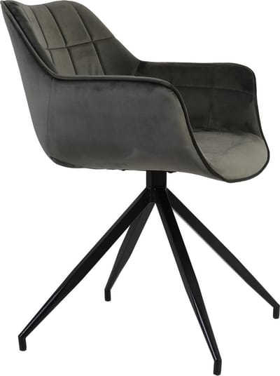 Light & Living Jaimy Eetkamerstoel - Donkergrijs/Zwart - 61 x 53.5 x 77cm