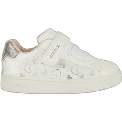 GEOX ECLYPER PEUTERMEISJES Sneakers - WIT/ZILVER - Maat 25