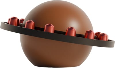 Fiastra Orbit capsulehouder geschikt voor Nespresso capsules - capsule dispenser - koffiecup houder - bruin - 25 x 25 x 20 cm