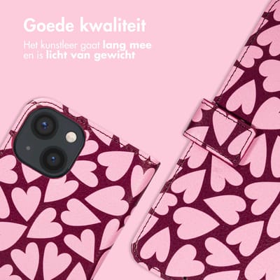 imoshion Hoesje - Geschikt voor Apple iPhone 13 - Design Bookcase smartphone - Hearty Blush