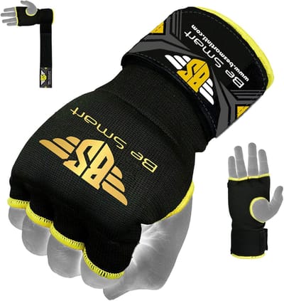 Bokshandschoenen Hand Wraps - Gevulde Bandages - Vechtsport Training - Schokabsorberende Knokkel - Maat XL - Geel