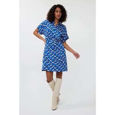 EsQualo Dress Utopia Fantasy Print Maat: 34 | Blousejurken Outlet | Dames | Blauw