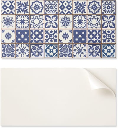 Decoratief zelfklevend vinyl wandpaneel 100x50 cm met decoratieve tegelpatronen