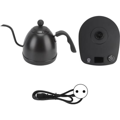 Bouilloire électrique à col de cygne 600 ml, noire, contrôle intelligent, bouilloire ergonomique en acier inoxydable pour eau chaude L