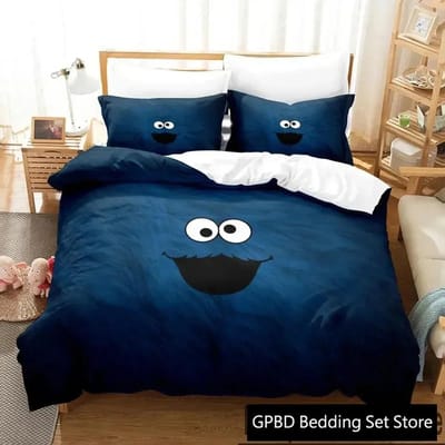 Impression 3D Cookie Dessin Animé Monstre Anime Ensemble de Literie Double Twin King Housse de Couette Couette Taie d'Oreiller Garçons Filles Adultes Chambre 70x133cm
