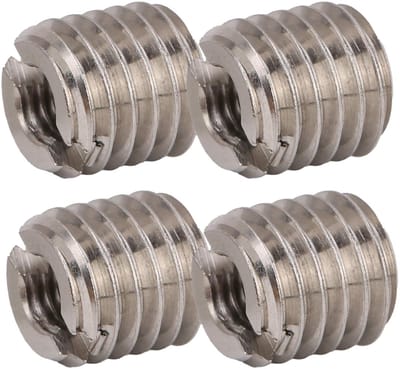 Dailygoods- Sleufmoer Set van 10 Stuks - Roestvrij Stalen Bevestigingsmiddelen - M5x0,8 Mm/M10x1,5 Mm Draad - 10 Mm Lengte - Inzetstukken met Schroefdraad - Draadreparatie - Schroefdraadmoer