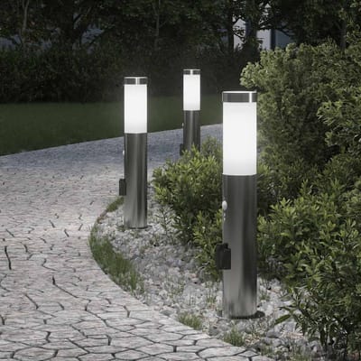 vidaXL Bolderverlichting met sensor en stopcontact 3 stuks 50 cm