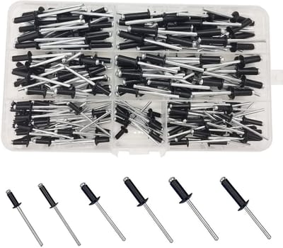 Dailygoods- Blinde Klinknagels 200 Stuks - Aluminiumlegering - Klinknagel Assortiment - Corrosiebestendig - Maten 3.2/4.0/5.0 mm - Stevige Doos