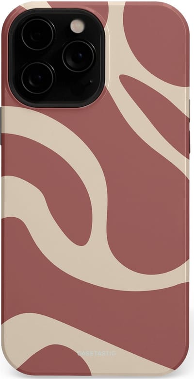 Casetastic Hoesje Geschikt voor Apple iPhone 13 Pro Max Magsafe - Stijlvolle Beschermende Duo-layer Case - Terracotta Mediterranee Golven