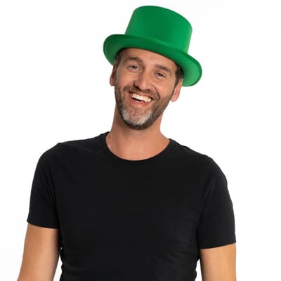 Partychimp Voordeelverpakking 6 pack Hoed Satijn Carnaval Accessoires voor bij Carnavalskleding Dames Carnavalskleding Heren Verkleedkleren Volwassenen - Groen - One-size - 6 pack