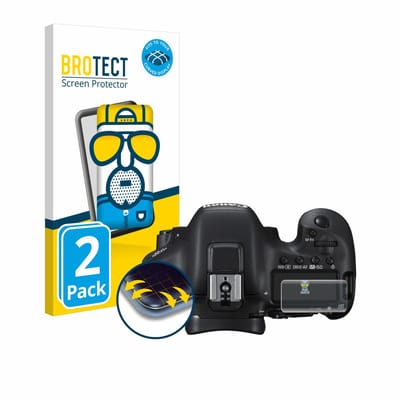 BROTECT - Screenprotector voor Canon EOS 7D Mark II (Schouderdisplay) - Folie Beschermfolie matte volledig dekking 2 Stuks