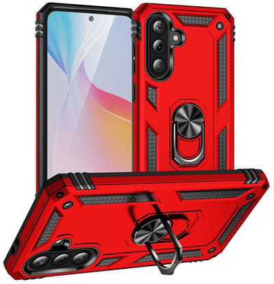 Coverup Hoesje - Geschikt voor Samsung Galaxy A56 Hoesje - Coverup Ring Kickstand Back Cover - Rood