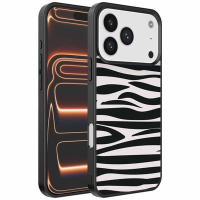 Geschikt voor iPhone 17 Pro Max Telefoonhoesje met zebra opdruk - TPU backcover case zebra design - Zwart Wit - Smartphonica geschikt voor iPhone 17 Pro Max
