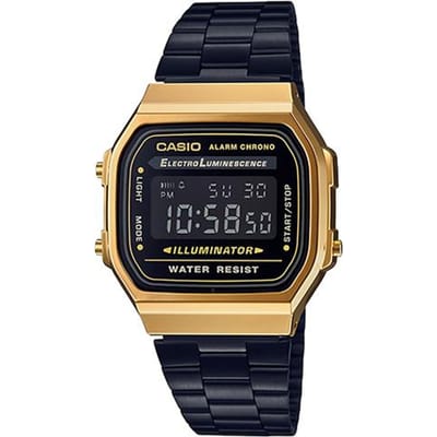 Casio VINTAGE Serie-A168 Klassiek Klein Vierkant Retro Waterdicht Kwarts Uurwerk Roestvrijstalen Band Japanse en Koreaanse Horloge Heren A168WEGB-1B zwart