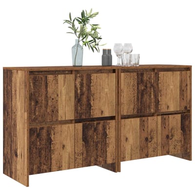 vidaXL - Dressoirs - 2 - st - Oud - hout - 70 - x - 41 - x - 75 - cm - Bewerkt - hout