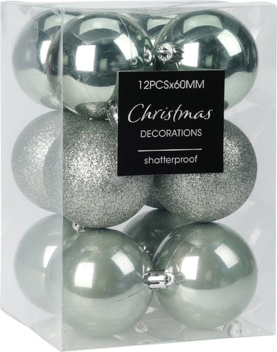 Christmas Decoration Kerstballen - 12x - mintgroen - 6 cm - kunststof - onbreekbaar - kerstversiering
