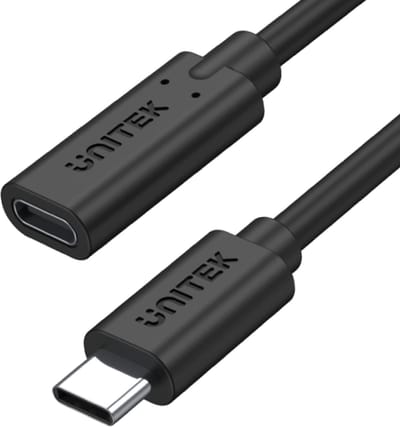 Unitek - Serie C14086BK - USB-C kabel - Mannelijk naar Vrouwelijk - 1.5m - 10Gbps