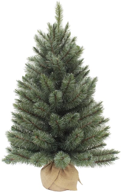 Triumph Tree Forest Frosted Kunstkerstboom H90 x D61 cm - Kunstboom in Jute Zak - Kunst Kerstboom voor Binnen - 106 Tips - Groen