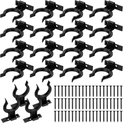 20 Stuks Kickboard Clips voor Keuken, Stevige Skirting Brackets en Kastpoten, Geschikt voor 32-36mm met 60 Schroeven (Zwart)